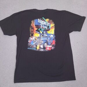 Trucker T-Shirt Mens XL Black‎ Big Rig Tees Parking Lot Party Trucker Tultex